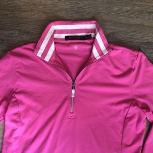 Polo Golf, Ralph Lauren, Quarter Zip, Pink, White, RN 41381, Moisture Wicking